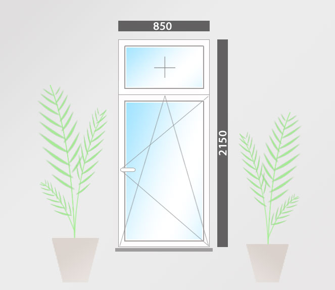 Металлопластиковые окна 2150х850